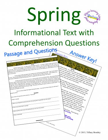 spring informational or expository text reading passage in expository text