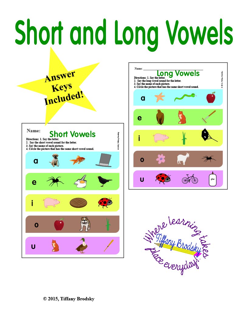 Short and Long Vowels Worksheets in PDF Inside Short And Long Vowels Worksheet