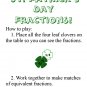 St. Patrick's Day Equivalent Fractions (Ratios) Cooperative Match Game in PDF