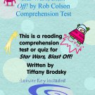 Star Wars, Blast Off! (by Rob Colson) Reading Comprehension Quiz or Test with Key PDF