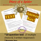 Diary of a Spider Test and Answer Key!