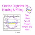 5 Ws Graph Organizer for Writing and Reading