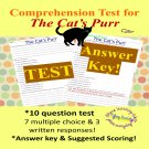 The Cat's Purr Comprehension Test and Answer Key