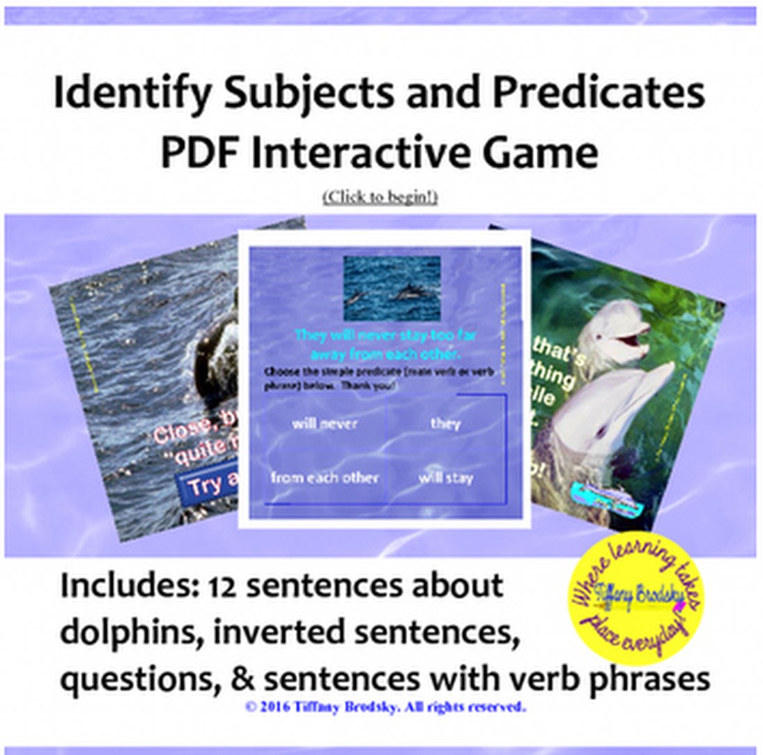 Subject and Predicate Interactive Game PDF