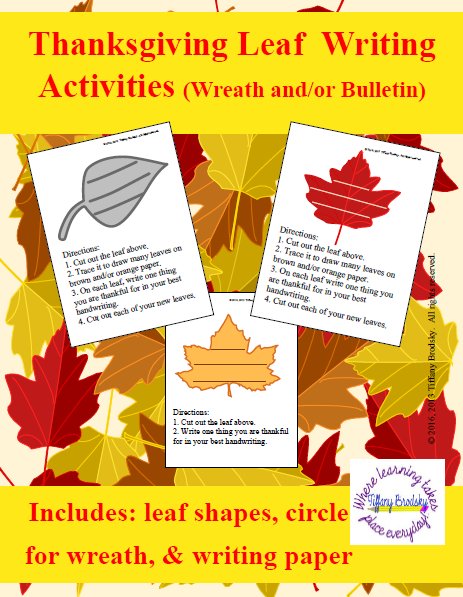 We are Thankful! Thanksgiving Leaf Writing Activities PDF