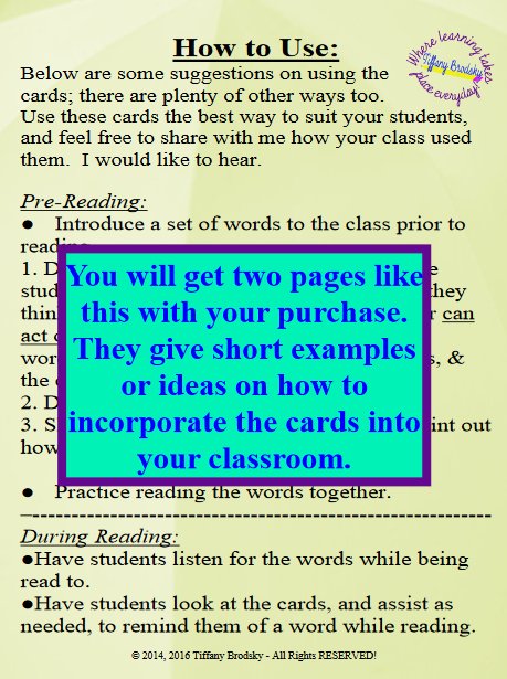 Picture-Word Cards for From Head to Toe by Eric Carle 12 ...