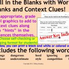 Reading: Fill In the Blanks with Context Clues Vocabulary Sentences in PDF