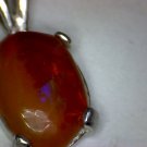 Sterling Silver Red Welo Opal Pendant
