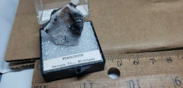 Beautiful Pyrolusite crystals thumbnail specimen