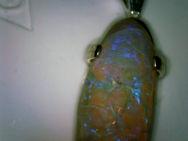Sterling Silver Australian Black Opal Pendant