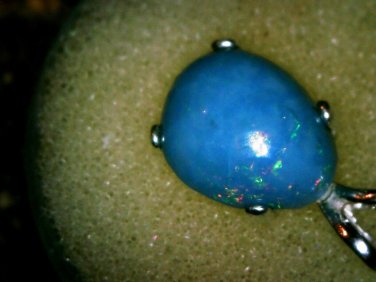 Sterling Silver Idaho Blue Opal Pendant