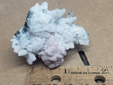Beautiful Manganocalcite on Quartz specimen