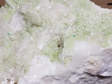 Freaky large Duftite on Calcite specimen