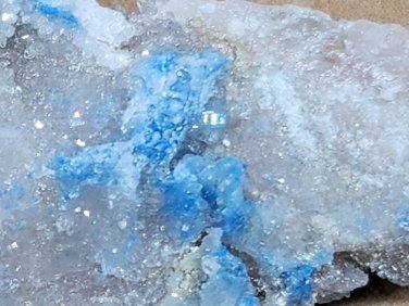 Beautiful Papagoite in Quartz specimen