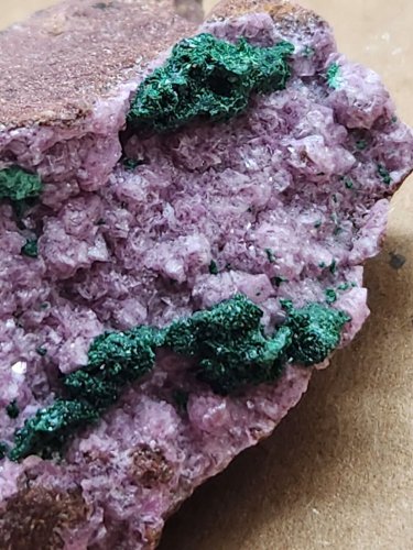 Beautiful Malachite on Cobaltocalcite specimen
