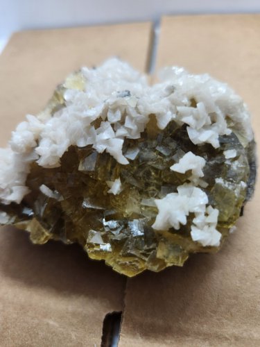 Stunning Dolomite on Fluorite specimen