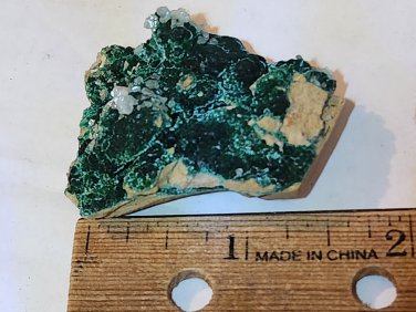 Beautiful Cerussite on Green Malachite specimen Palabanda