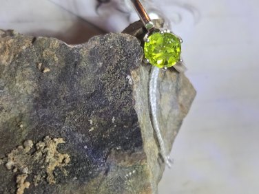 Sterling Silver Peridot Solitaire Ring