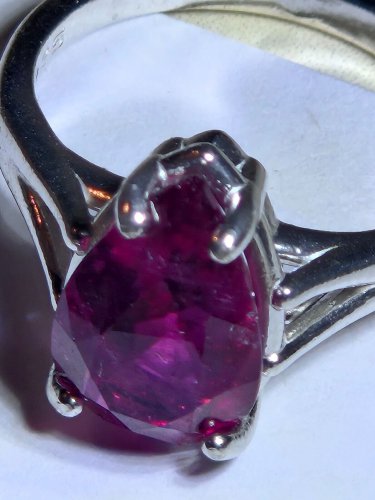 Sterling Red Nigerian Tourmaline Ring