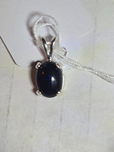 Sterling Silver Blue Welo Opal Pendant