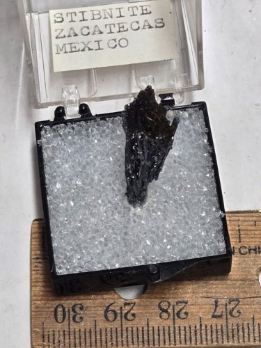 Beautiful Stibnite thumbnail specimen