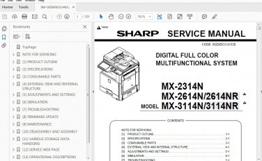 Sharp MX-2314N 2614N 3114N Service Manual