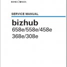 KONICA MINOLTA BizHub, C308, C368, C458, C558, C658 Service Manual and Parts Manual
