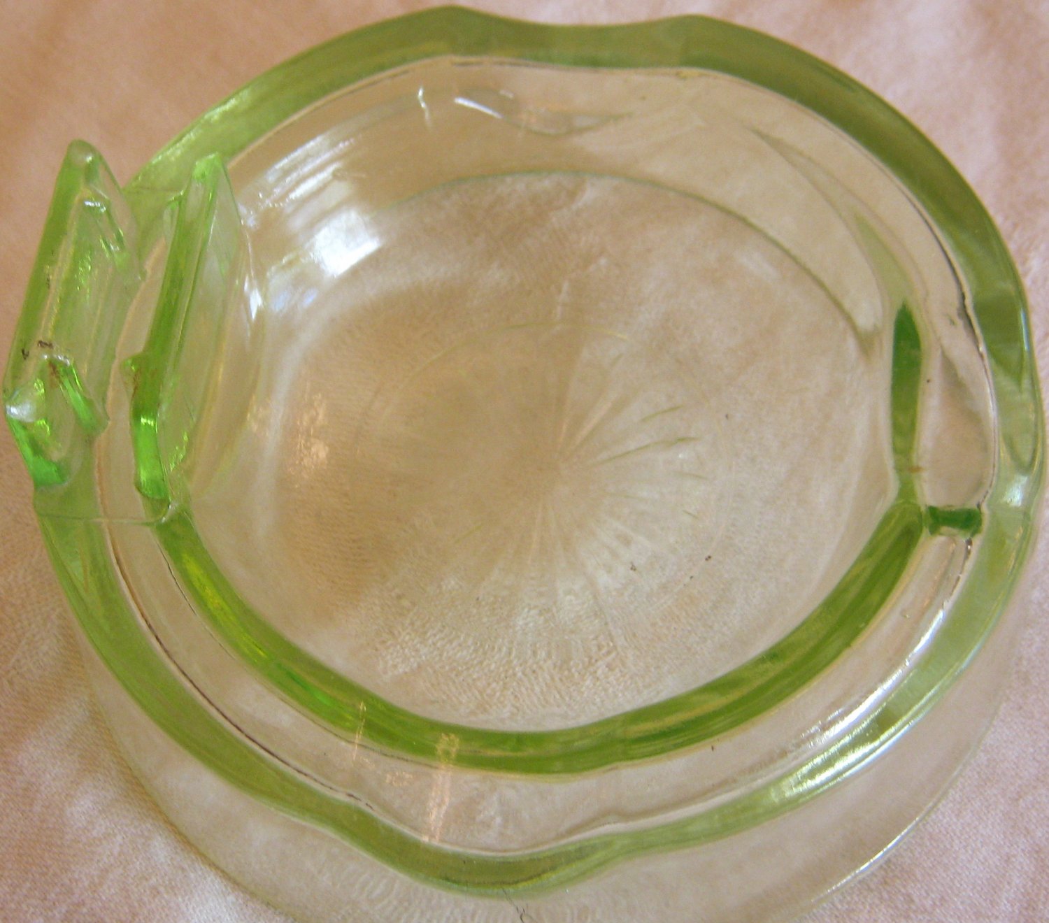 Vintage Depression Glass Green Ashtray