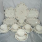 24 pc. Vintage Knowles,Taylor and Knowles Pink Baby Roses Porcelain Dinnerware