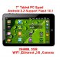7 inch android 2.2 tablet pc VIA 8650 MID support Flash 10.0