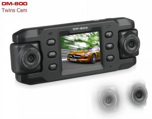 DM800 Car video camera with GPS dual cameras vehicle recorder car dvr with infrared night vision