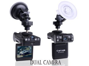 dual camera car black box 120 degree lens 270 degree rotational 2.5 LCD night vision car DVR X1000