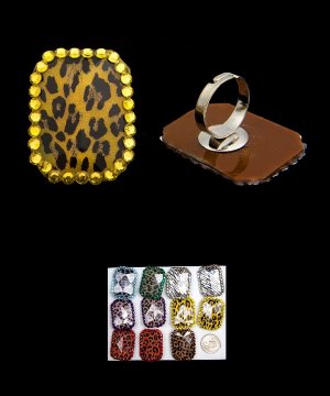 Rhinestone Animal Print Rings