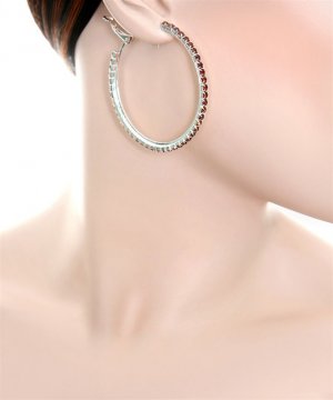 Topaz Rhinestone Hoop Earrings