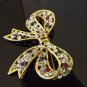 Fruit Salad Rhinestone Vintage Brooch - Bow Shaped