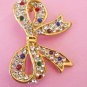 Fruit Salad Rhinestone Vintage Brooch - Bow Shaped