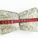 Art Deco Antique Vintage Red Diamond Belt Buckle
