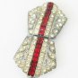 Art Deco Antique Vintage Red Diamond Belt Buckle