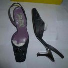 OFFICE Grey Embroidered/Satin shoes
