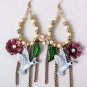 Beautiful Bird in Flower Earrings