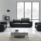 Modern Black Leather Sofa Set