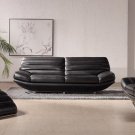 Modern Black Leather Sofa Set