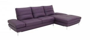Modern Blue Leather Sectional Sofa