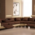 Modern Leather Sectional Sofa with Recliners