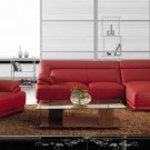 Modern red leather sectional sofa