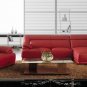 Modern red leather sectional sofa
