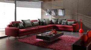 Modern Red Sectional Sofa