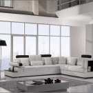 Modern White Leather Sectional Sofa