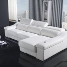 Modern White Leather Sectional Sofa Set