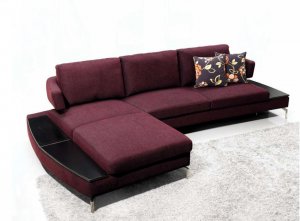 Purple Fabric Sectional Sofa